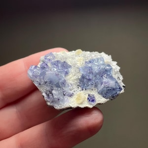 Yindu Blue Fluorite, Purple Phantoms, Crystal Cluster, Quartz, Siderite