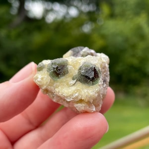 Erongo Fluorite on Mica, Green Crystal Specimen, Namibia