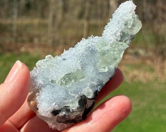 Fluorite on Quartz, Fujian, Natural Crystal Cluster, 69.5gr