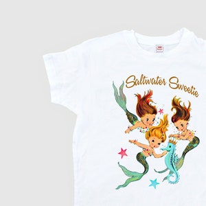 Women&#39;s Mermaid Tee &quot;Saltwater Sweetie&quot; T Shirt Adult Size  S M L Xl 2Xl Beach Pool Party