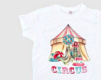 Circus Women's Shirt - Pink Seal Circus Tent - Circus Party - Ladies Circus Retro - Big Top Shirt Women's T Shirt Adult Size S M L Xl 2Xl