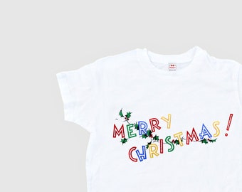 Women's Christmas Shirt - Retro Christmas Shirt - "Merry Christmas"  - Mid Century Shirt Ladies - T Shirt Adult Size  S M L Xl 2Xl Primary