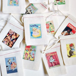 Winzige Geschenktüten - Sortiment Malbuchfarben - Retro Goodie Bag Kinderparty - Vintage Custom Dutzend - 8 12 oder 20 Count