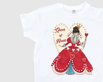 Valentine Shirt Women's - "Queen of Hearts" - Womens Valentine Gift - Retro Queen Hearts Ladies Shirt - Teacher Adult Size S M L Xl 2Xl