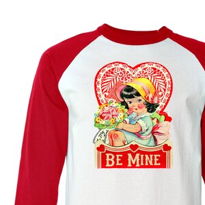Valentine Women's Shirt Red Be Mine Baseball Shirt Valentine Retro Custom Adult Unisex Size S M L Xl 2Xl 3XL Ladies image 1