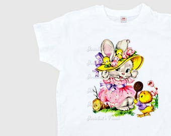 Easter Bunny Shirt - Women's Easter T Shirt - Easter Retro Adult Tee - Misses Easter Tshirt - Pastel Easter Ladies - Womens S M L Xl 2Xl