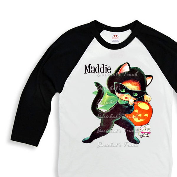 Halloween Girl Shirt - Halloween Baseball Shirt - Trick or Treat Girl Personalize - Custom Baseball Halloween -  Toddler Infant Tween