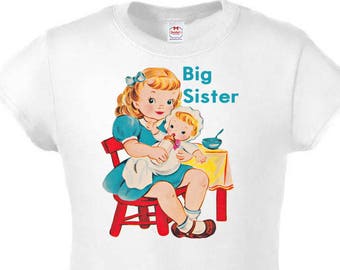 Retro Big Sister Shirt: Personalized Vintage Style Tee