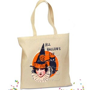 Trick or Treat Bag Halloween &quot;All Hallows Eve&quot; Vintage Tote Candy Retro Personalized