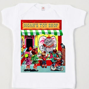 Personalized Retro Toy Shop Tee: Vintage Style Shirt