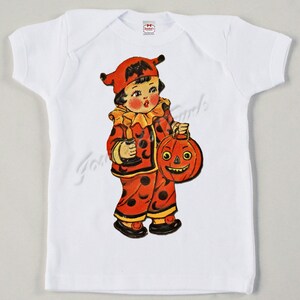 Retro Girl Halloween Tee: Vintage Clown Costume Shirt