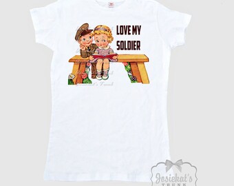 Soldier Shirt "Love My Soldier" Custom Women T Shirt Adult Size S M L Xl 2Xl