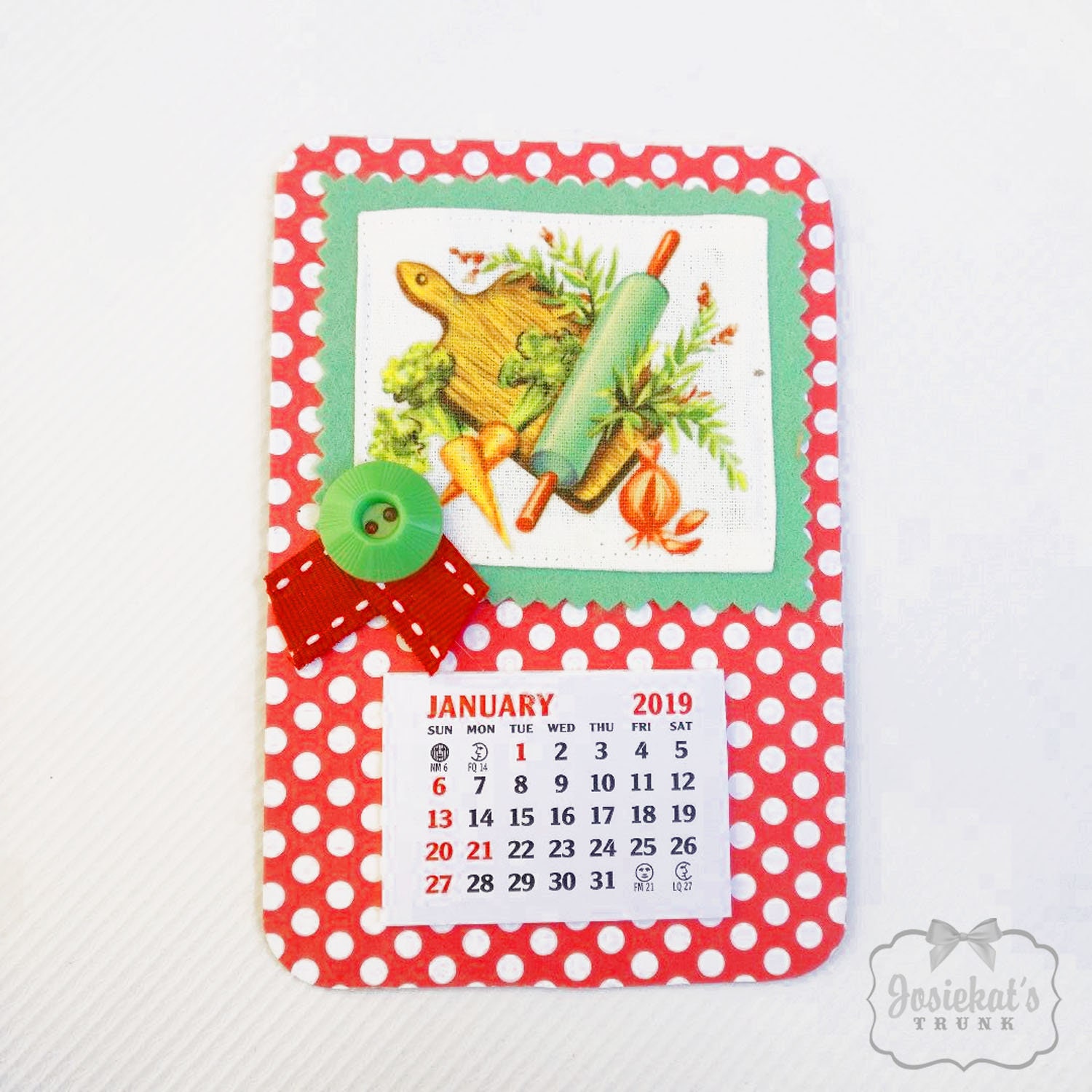 2019 Calendar Gift Retro Kitchen Fridge Mini Etsy