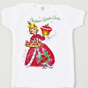 Cupcake Shirt - Meisje Cupcake Kerstmis - Retro Kerstmis Cupcake Queen - Tee Custom Size Vintage Tshirt - Baby Cupcake Shirt - Peuter