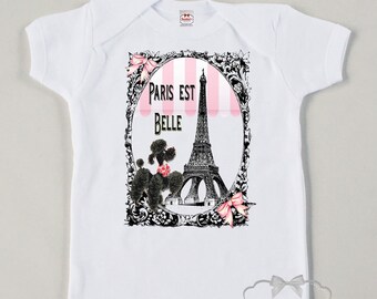 Paris Shirt Vintage French Poodle Tank Tee Custom Size Retro Eiffel Tower