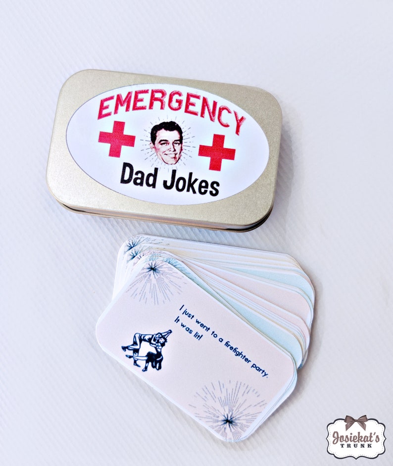 Dad Jokes Emergency, Father's Day Gift Gift for Him, Tin Container, Funny Gift New Father image 2