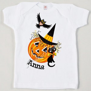 Retro Halloween Shirt: Pumpkin, Owl & Cat Tee - Custom Size