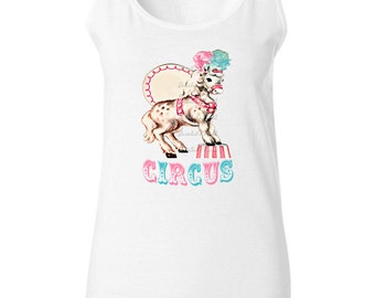 Pink Circus Shirt Tank  - Circus Horse Women's - Womens Tank Circus Party - Retro Circus Pink Shabby Tank Retro Adult Size S M L Xl XXL