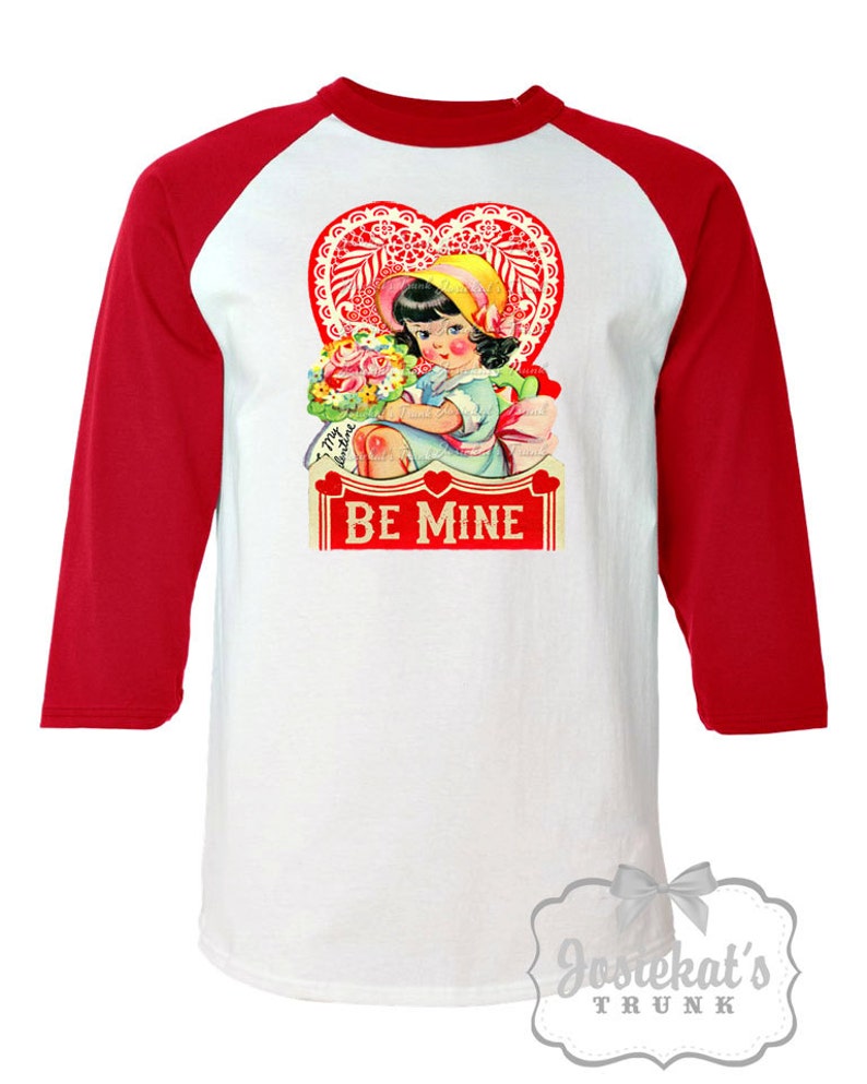Valentine Women's Shirt Red Be Mine Baseball Shirt Valentine Retro Custom Adult Unisex Size S M L Xl 2Xl 3XL Ladies image 1