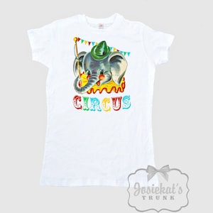 Circus Party Shirt - Womens Circus Shirt - Retro Circus Elephant Shirt - Ladies Circus Shirt - Big Top Circus - Adult Size S M L Xl 2Xl