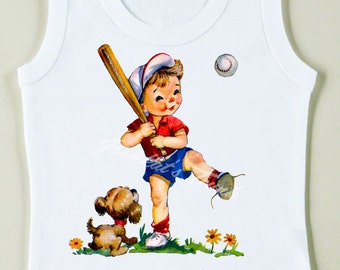 Retro Baseball Tee Custom Size Vintage Boy Tshirt Tank