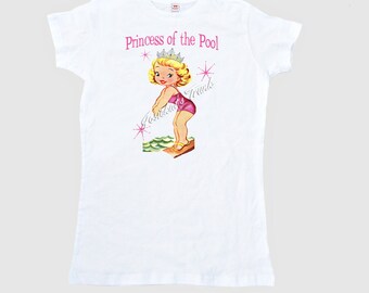 Pool Party Shirt Women's "Princess of the Pool" T Shirt Adult Size S M L Xl 2Xl