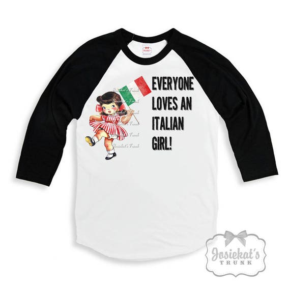 Italian Girl Baseball Tee: Custom Retro Vintage Design