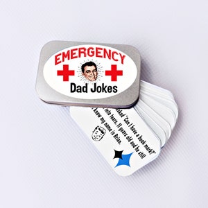 Papa blagues d'urgence, cadeau fête des pères - cadeau pour lui, boîte en fer blanc, cadeau drôle nouveau père