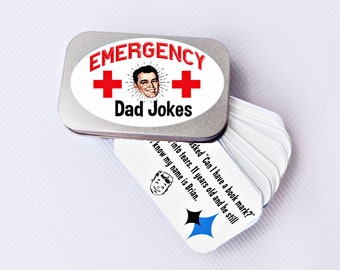 Dad Jokes Emergency, Father's Day Gift - Gift for Him, Tin Container, Funny Gift New Father