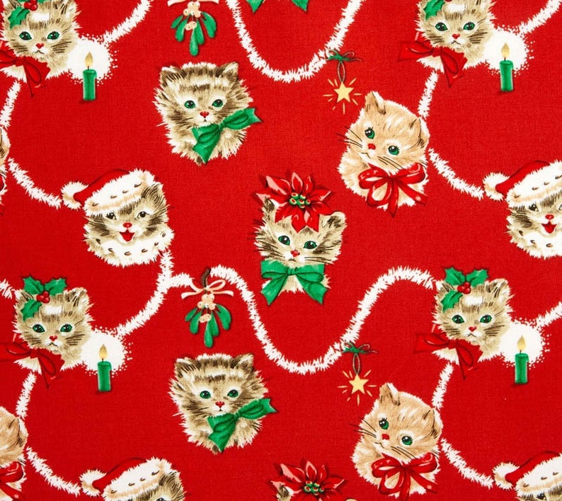 Vintage Kitten Skirt Toddler Girl Baby Outfit Skirt Girl Red Christmas Kitty Christmas Outfit 6m 12m 18m 2T 3T 4T 5 6 7 8 10 12
