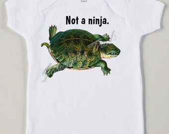 Boys Turtle Shirt: Funny "Not a Ninja" Retro Tee