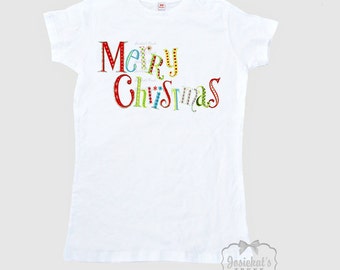 Women's Christmas Shirt - Retro Christmas Shirt - "Merry Christmas"  - Mid Century Shirt Ladies - T Shirt Adult Size  S M L Xl 2Xl