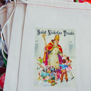Bolsas de regalo de San Nicolás: Bolsas retro para fiestas (juego de 10)