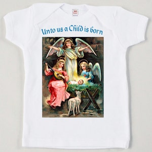 Religious Christmas Shirt - Retro Nativity Christmas Tee - Infant Christmas Shirt - Christian Baby Shirt -  Vintage Tshirt Christmas