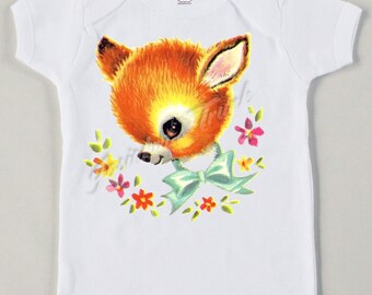 Vintage Baby Deer Tee Custom Size Retro Tshirt