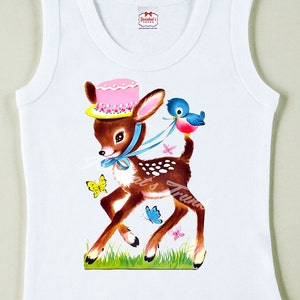 Girl Deer Shirt - Vintage Birthday Deer Tee - Retro Baby Deer Shirt - Toddler Deer Tee - Personalized Deer Shirt - Shabby Deer Shirt
