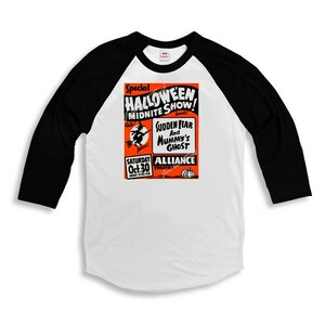 Boy Halloween Vintage Midnight Show Tee Poster Baseball Black Shirt Custom Size Retro
