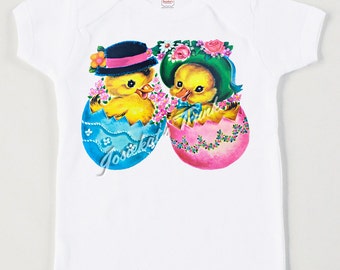 Easter Chick Tee "Peep Eggs" Custom Size Shirt Retro Vintage Personalized