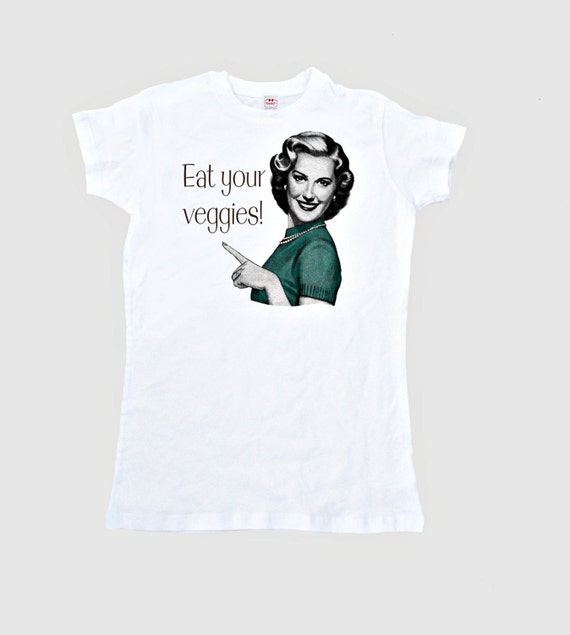 レトロな「野菜を食べよう」Tシャツ：ヴィンテージ主婦Tシャツ - Etsy 日本