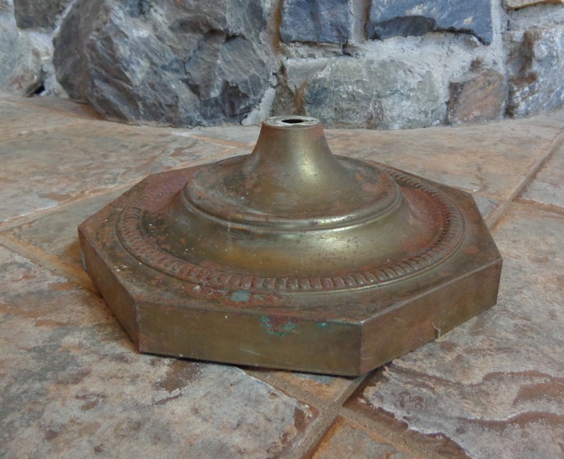 Vintage Rusty 10 1 4 Octagon Pressed Metal Floor Lamp Etsy