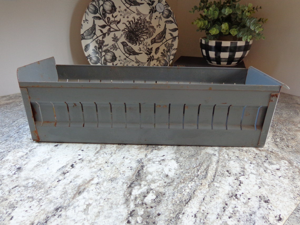 Vintage Metal Parts Bin Drawer Industrial Storage Drawer Etsy