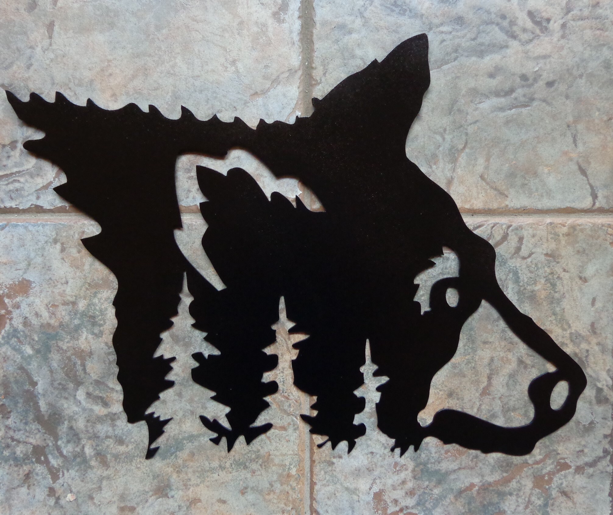 New Bear Head Wall Art Plasma Cut Metal Black Hammered Finish Etsy