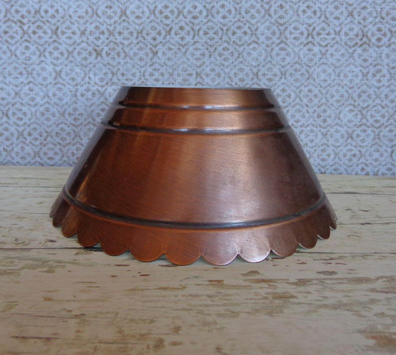 Vintage Metal W Copper Finish Small Lamp Shade 3 Tall 7 Diameter