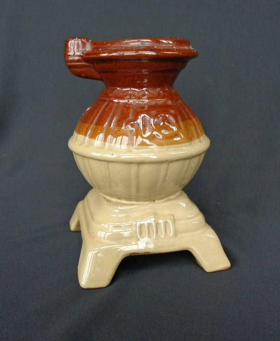 Vintage Pre-owned Used Pot Belly Wood Stove Ceramic Planter - Etsy Finland