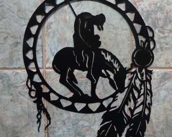 End Of Trail Native American Dreamcatcher Plasma Cut Metal Etsy New Zealand