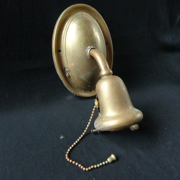 Vintage Brass Wall Sconce Pull Chain Socket for Parts Restoration