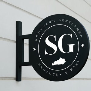 Minimal Blade Sign, Hanging Blade Sign, Custom Blade Sign, Custom Hanging Sign, Metal Sign, Boutique Sign, Custom Print Logo Sign, Shop Sign