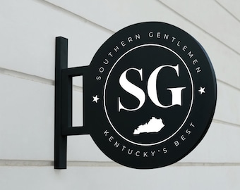 Custom Steel Blade Sign: Weatherproof Boutique Shop Sign