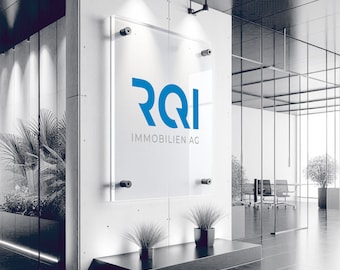 Custom Acrylic Business Logo Sign: Horizontal Office Decor