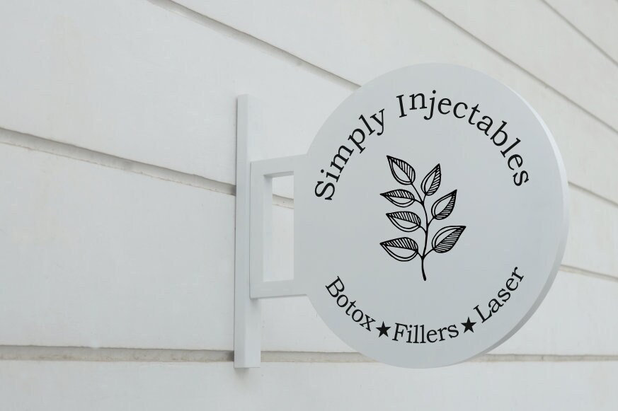 Custom Steel Blade Sign: Round Storefront, Wall Mounted